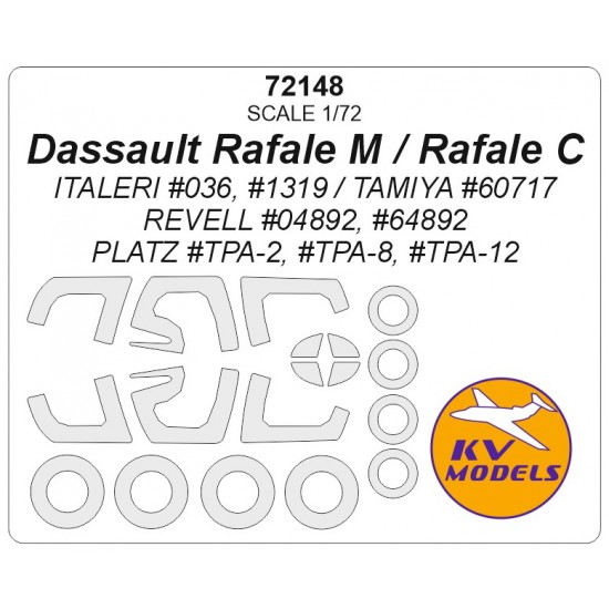 1/72 Dassault Rafale M/Rafale C Masking for Italeri/Tamiya/Revell/Platz kits