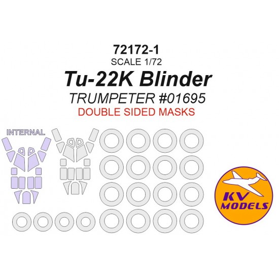 1/72 Tu-22K Blinder Double-sided Paint Masks for Trumpeter kit #01695