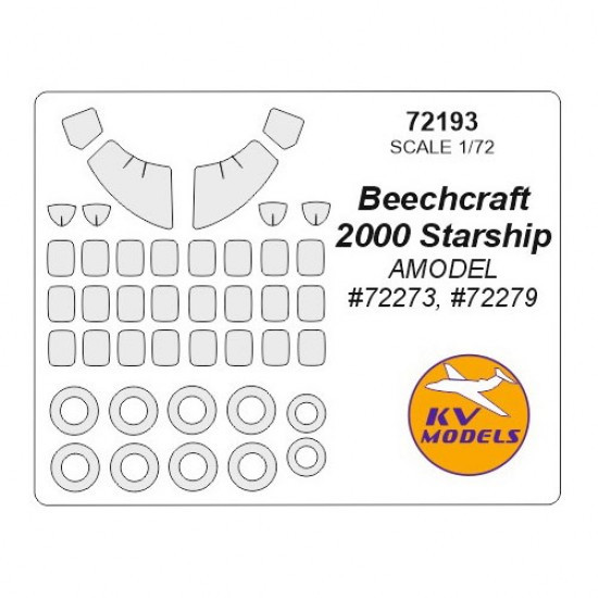 1/72 Beechcraft 2000 Starship Masking w/Wheels Masks for Amodel #72273, #72279
