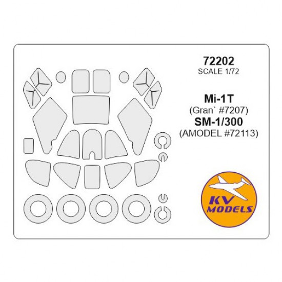 1/72 Mi-1T Masking w/Wheels Masks for Gran #7207/Amodel #72113