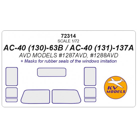 1/72 AC-40 (130)-63B/AC-40 (131)-137A Masking for Avd Models