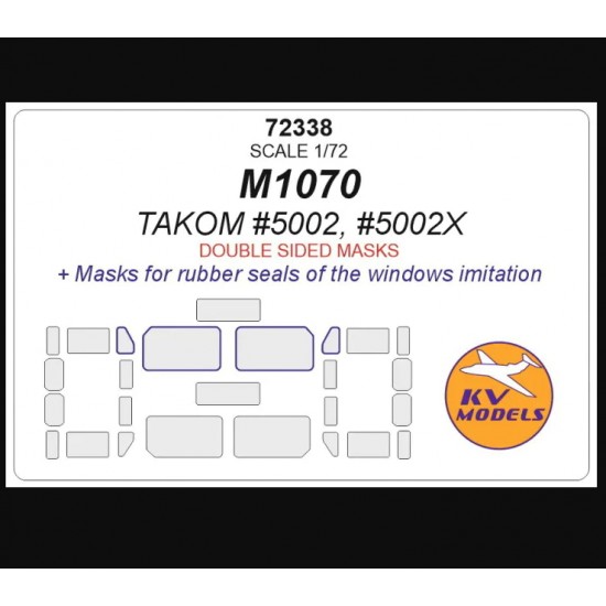 1/72 M1070 Windows Rubber Seals Masking for Takom #5002/5002X (double-sided)