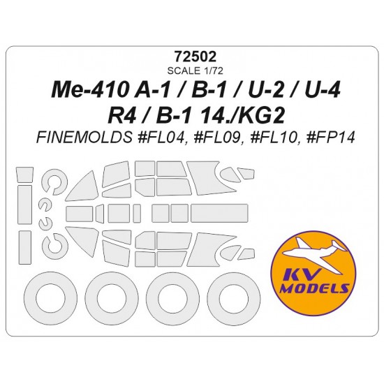 1/72 Me-410 A-1/B-1 /U-2/U-4/R4/B-1 14./Kg2 Masking for Finemolds #FL04/09/10 #FP14