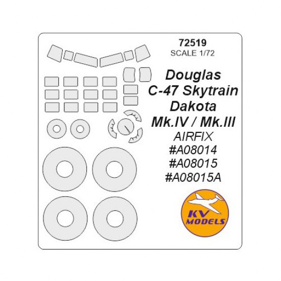 1/72 Douglas C-47 Skytrain/Dakota Mk.IV/III Masking for Airfix #08014, #08015, #08015A