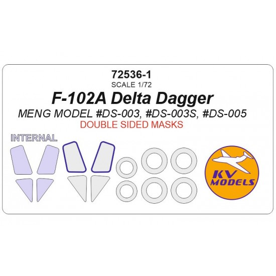 1/72 F-102A Delta Dagger Double Sided Masking for Meng #DS-003/003S/005