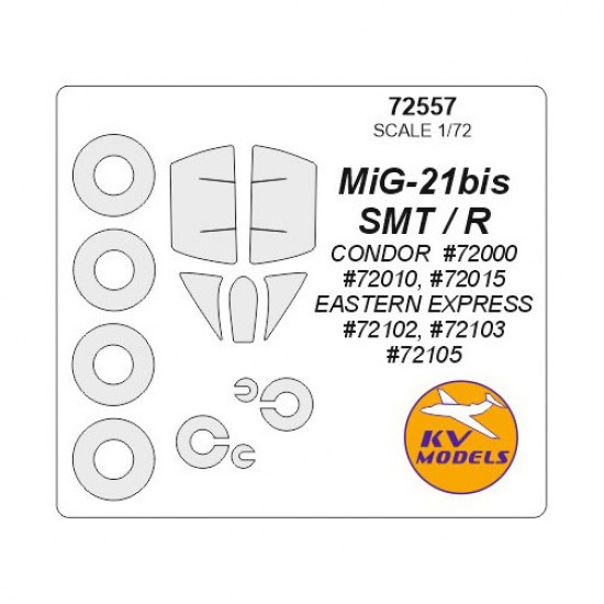 1/72 MIG-21R/SMT/Bis Masking for Condor/Eastern Express #72102, #72103, #72105