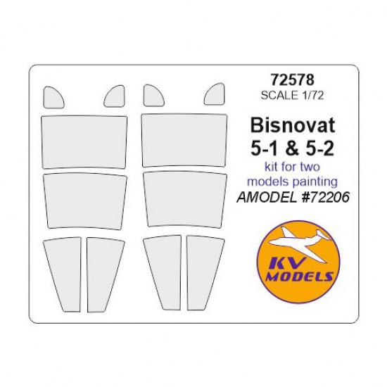 1/72 Bisnovat 5-1 & 5-2 Masking for Amodel #72206