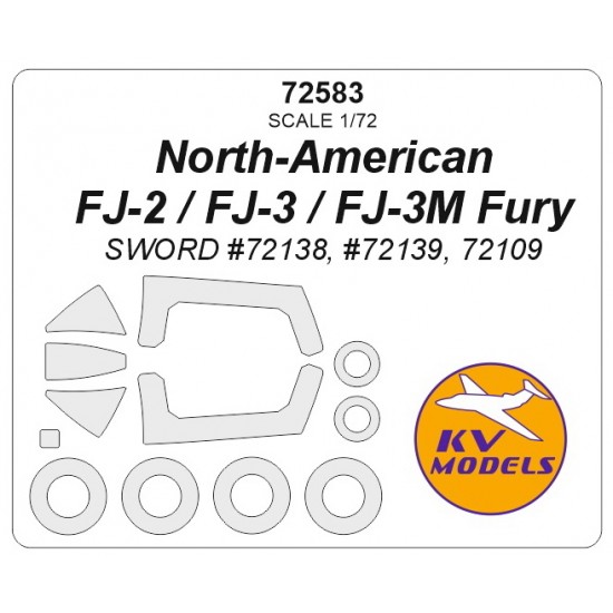 1/72 North-American FJ-2 / -3 / -3M Fury Masks for Sword #72138 #72139 #72109
