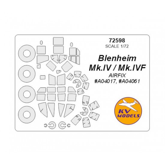 1/72 Blenheim Mk.IV/Mk.IVF Masking for Airfix #A04017, #A04061