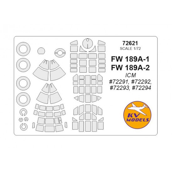 1/72 FW 189A-1/A-2 Masking for ICM #72291, #72292, #72293, #72294
