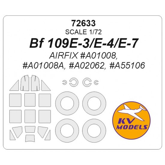 1/72 Bf-109E-4/E-7 Masking for Airfix #A01008, #A01008A, #A02062