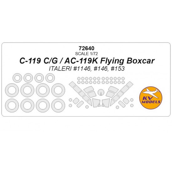 1/72 C-119 C/G Flying Boxcar Masking for Italeri #1146