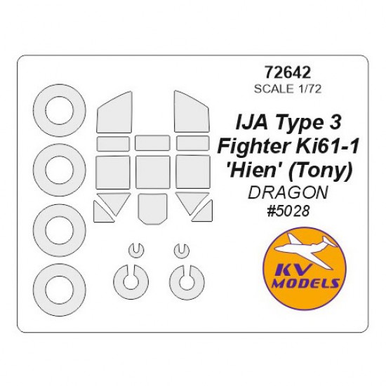 1/72 IJA Type 3 Fighter Ki61-1 'Hien' (Tony) Masking for Dragon #5028