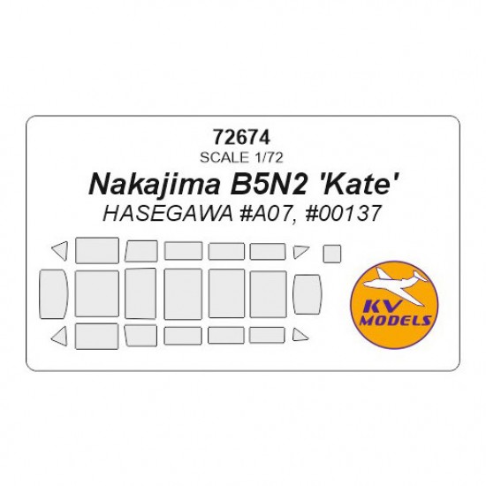 1/72 Nakajima B5N2 'Kate' Masking for Hasegawa #A07, #00137