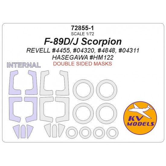 1/72 F-89 D/J Scorpion Double Sided Masking for Revell 4455/4320/4848/4311/Hasegawa HM122