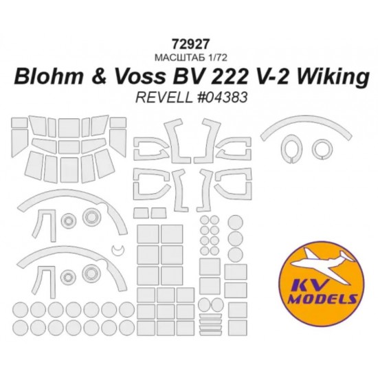 1/72 Blohm & Voss BV 222 V-2 Wiking Masking w/Wheels Masks for Revell #04383