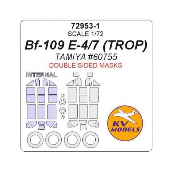1/72 Bf-109 E-4/7 TROP Double-sided Masking for Tamiya #60755