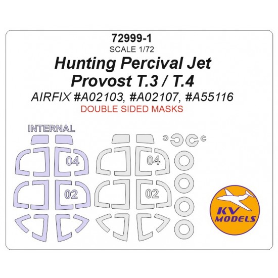 1/72 Hunting Percival Jet Provost T.3/T.4 Masking for Airfix #A02103, #A02107, #A55116