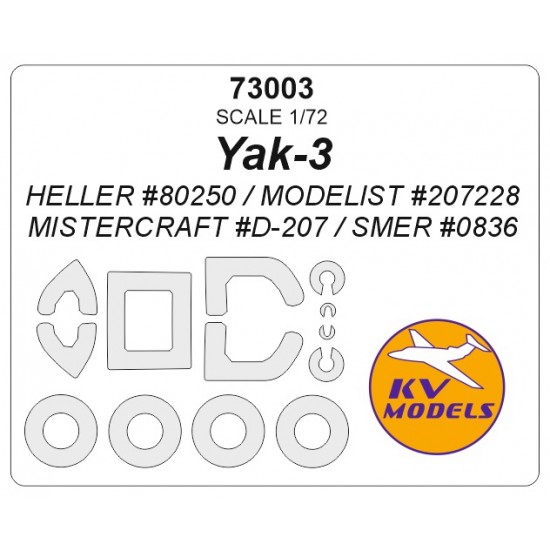 1/72 Yak-3 Masking for Heller #80250/Mistercraft #D-207/Smer #0836