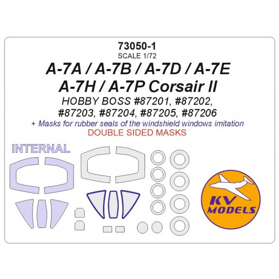 1/72 A-7A/A-7B/A-7D/A-7E/A-7H/A-7P Corsair II Double Sided Masking for HobbyBoss kits