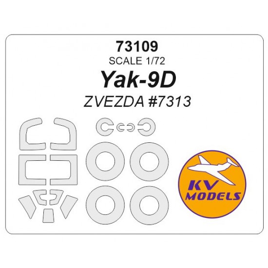 1/72 Yakovlev Yak-9D Masking for Zvezda #7313