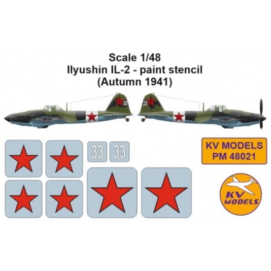 1/48 Ilyushin Il-2 Paint Stencil Autumn 1941 for Zvezda kits