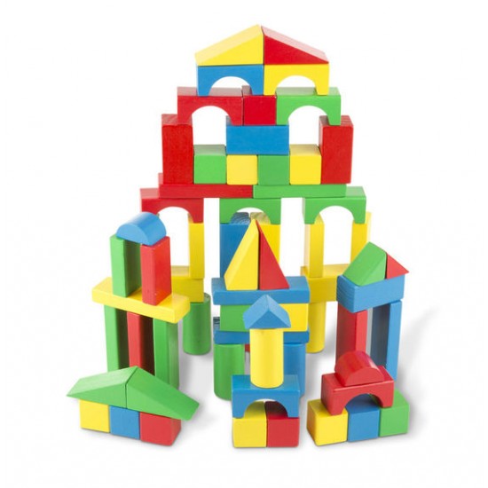 100 Pieces Wood Blocks Set