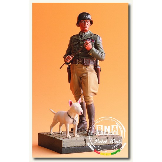 1/16 US General "George S. Patton" & Bull Terrier Dog "Willie" with Base
