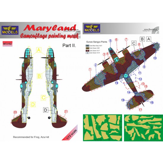 1/72 Maryland Camouflage Painting Mask Part II. for Frog/Azur kit