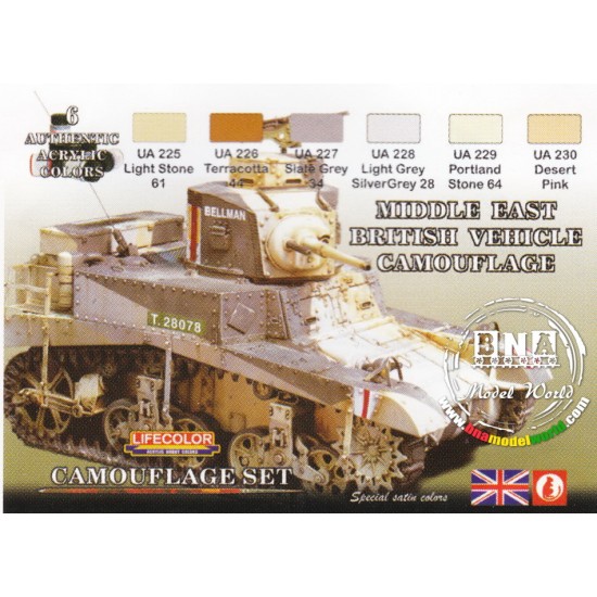 Acrylic Paint Set - Middle East British Tank Camouflage (22ml x 6)