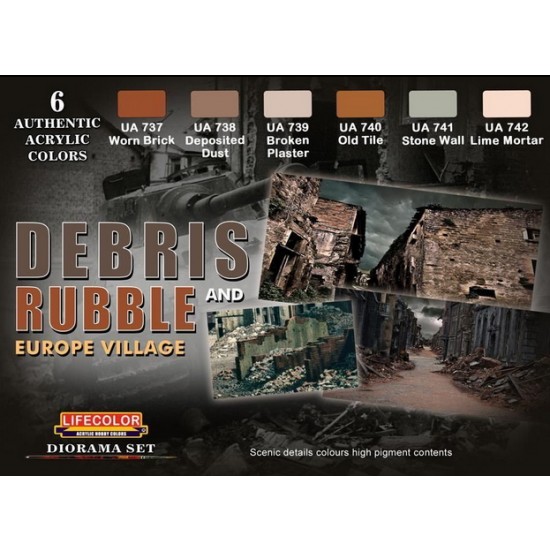 Acrylic Paint Set - Debris and Rubble Europe Village (22ml x 6)