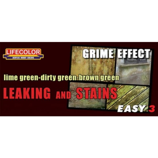 Easy 3 Acrylic Paint Set - Grime Effect Green Leaking & Stains (22ml x3)