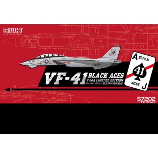1/72 US Navy Grumman F-14A Tomcat VF-41 "Black Aces" w/Special PE & Decal