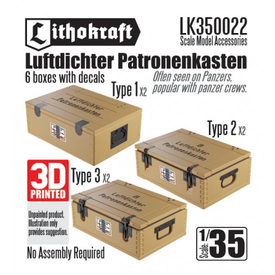 1/35 Luftdicter Patronenkasten (6 boxes) for Panzers