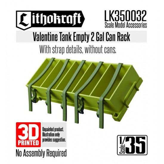 1/35 Valentine Tank Empty 2 Gal Can Rack with Strap Details