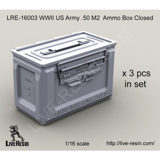 1/16 WWII US Army .50 M2 Ammunition Ammo Box - Closed