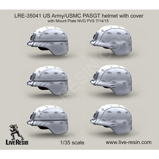 1/35 US Army/USMC PASGT Helmet with Cover with Mount Plate NVG PVS 7/14/15 - Resin Parts