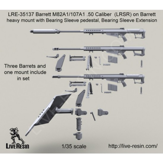 1/35 Barrett M82A1/107A1 .50 Caliber (LRSR) on Barrett Heavy Mount