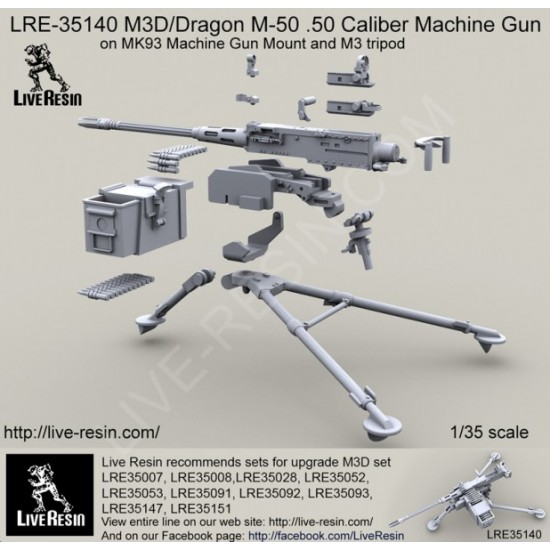 1/35 M3D/Dragon M-50 .50 Caliber Machine Gun on M3 Tripod