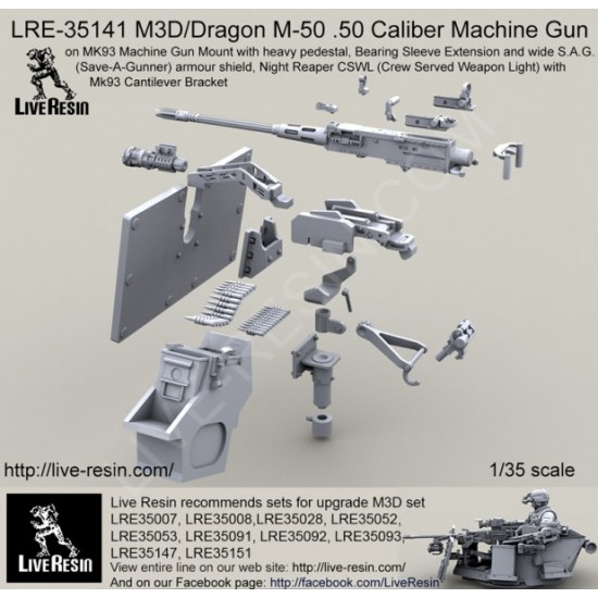 1/35 M3D/Dragon M-50 .50 Caliber Machine Gun on MK93 Machine Gun Mount