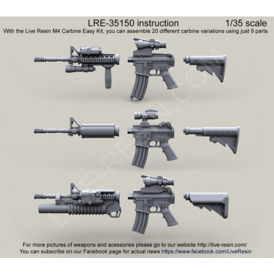 1/35 US Army M4 carbine Easy Kit Live Resin LRE35150