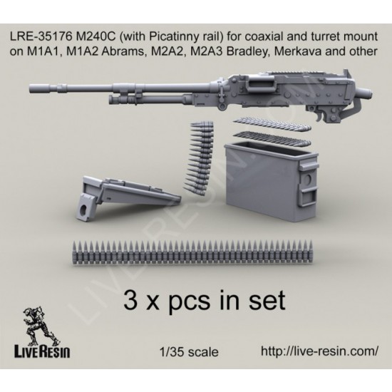 1/35 M240C w/Picatinny Rail for Coaxial &Turret Mount on M1A1/A2,M2A2/A3 Bradley,Merkava
