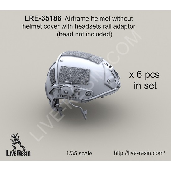 1/35 Airframe Helmet Set with Headsets Rail Adaptor without Helmet Cover w/o Head (6 sets)