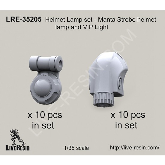 1/35 Helmet Lamp Set - Manta Strobe Helmet Lamp (10 sets) and VIP Light (10 sets)