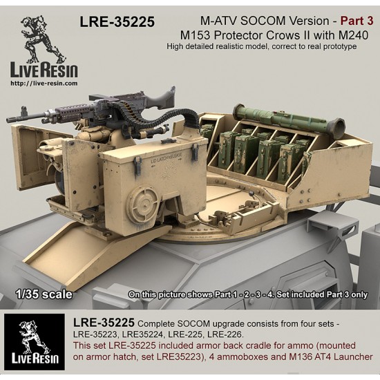1/35 M-ATV SOCOM Version Upgrade Set Pt.3 - Armour Back Cradle w/Ammo, Ammovoxes & Launcher