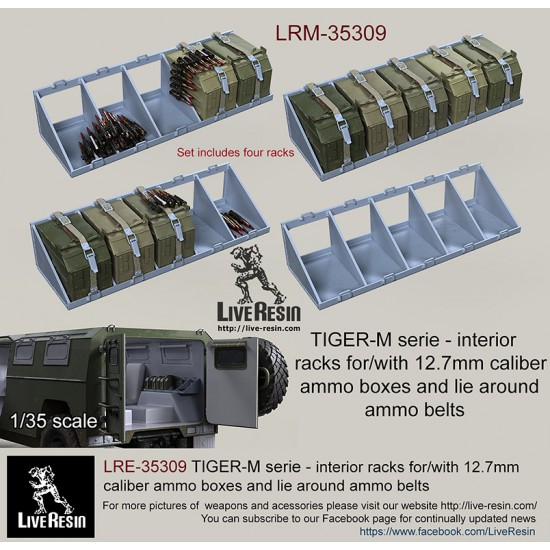 1/35 Interior Racks for/with 12.7mm Calibre Ammo Boxes and Lie Around Ammo Belts