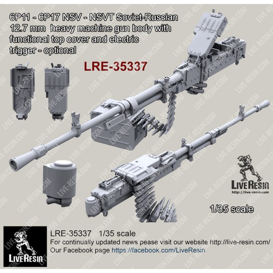 1/35 6P11-17 NSV-VT 12.7mm Calibre Heavy Machine Gun w/Top Cover & Electric Trigger
