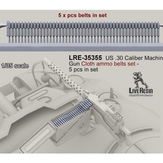1/35 US .30 Caliber Machine Gun Cloth Ammo Belts set (5pcs)