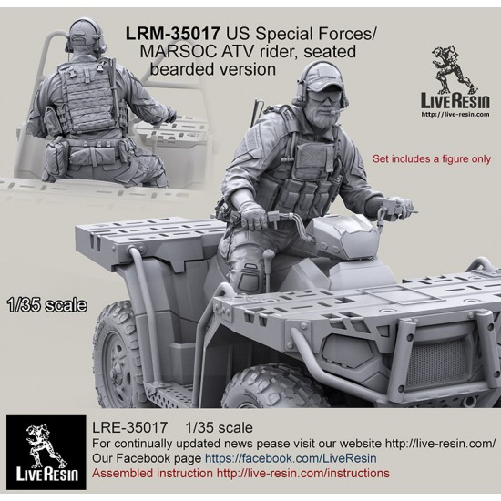 1/35 US Special Forces/MARSOC ATV Rider (seated) [Bearded Version]