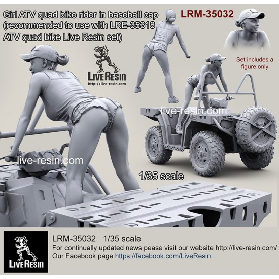 1/35 Girl Rider on ATV Quad Bike - In Baseball Cap